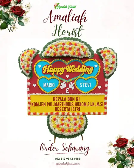 Papan Bunga Pernikahan Madu